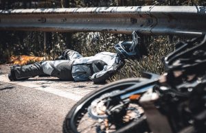 motorcycle accident on the road