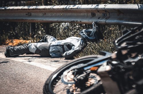 motorcycle accident on the road